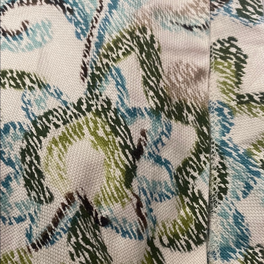 LOFT Blue/Green and Cream A-Line Skirt - Picture 5 of 10